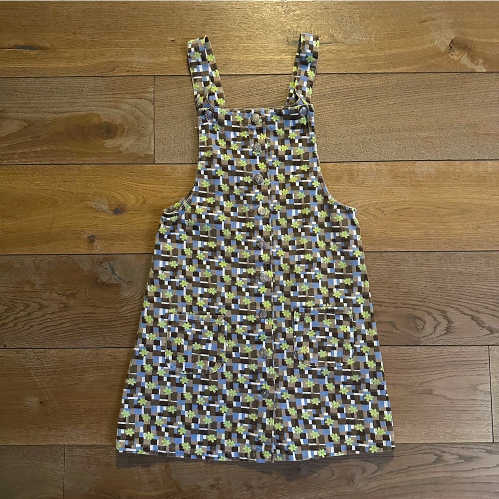 A Byer Vintage Button Down Overall Dress